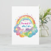 Proud to Who I Am Rainbow Art Self Love Pride Gift Einladung (Stehend Vorderseite)