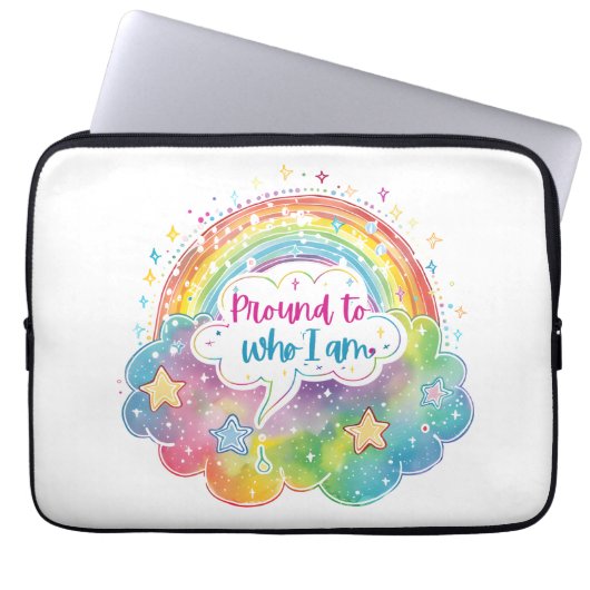 Proud to Who I Am Rainbow Art Self Love Pride Gift Laptopschutzhülle (Vorderseite)