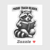 Proud Trash Reader Funny Bookbook Lover Aufkleber (Blatt)
