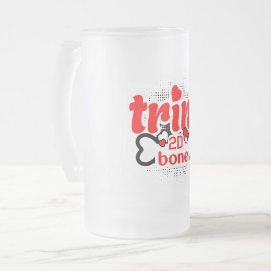 Proud Trini 2D Bone Funny Trinidadian Sprichwort Mattglas Bierglas (Vorderseite Links)