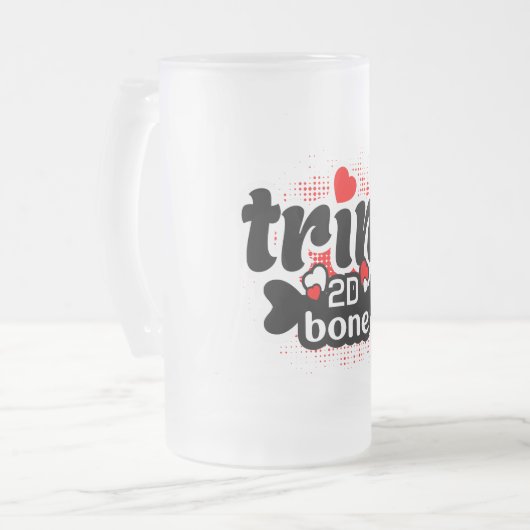Proud Trini 2D Bone Funny Trinidadian Sprichwort Mattglas Bierglas (Vorderseite Links)