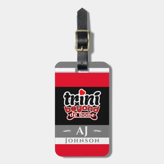 Proud Trini Beyond De Bone Slang mit Flag Gepäckanhänger (Vorderseite vertikal)