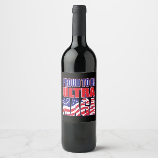 Proud Trump-Unterstützer Weinetikett (Vorderseite)