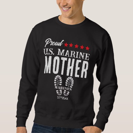 Proud U.S. Marine Customized Military T-Shirt Sweatshirt (Vorderseite)