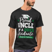 Proud Uncle 2023 Graduierte schwarz grüner Tassel- T-Shirt (Vorderseite)