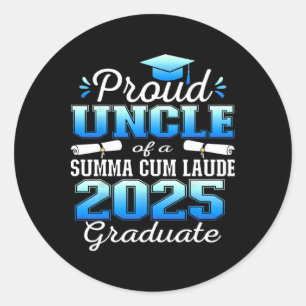 Proud Uncle 2025 Summa Cum Laude Cl 2025 Graduate Runder Aufkleber