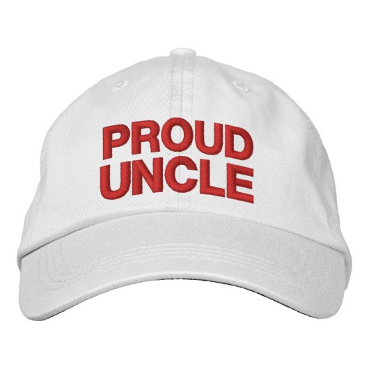 PROUD UNCLE A01 RED Embroidery Bestickte Kappe (Vorderseite)