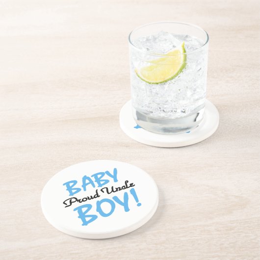 Proud Uncle Baby Boy Geschenke Sandstein Untersetzer (Seite)