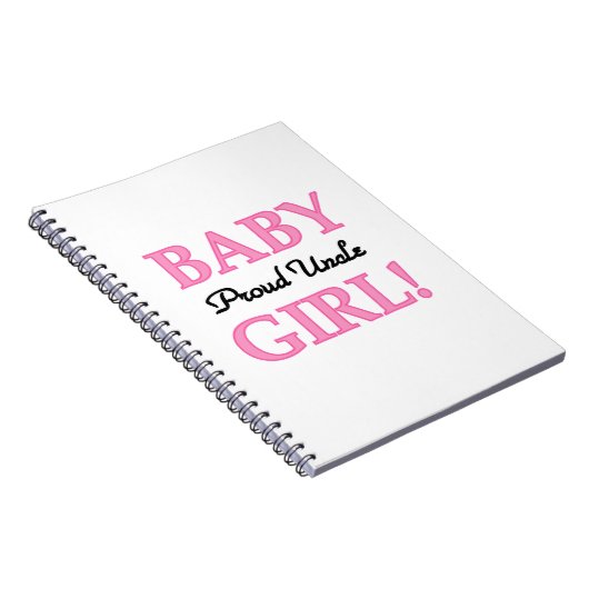 Proud Uncle Baby Girl Geschenke Notizblock (Rechte Seite)