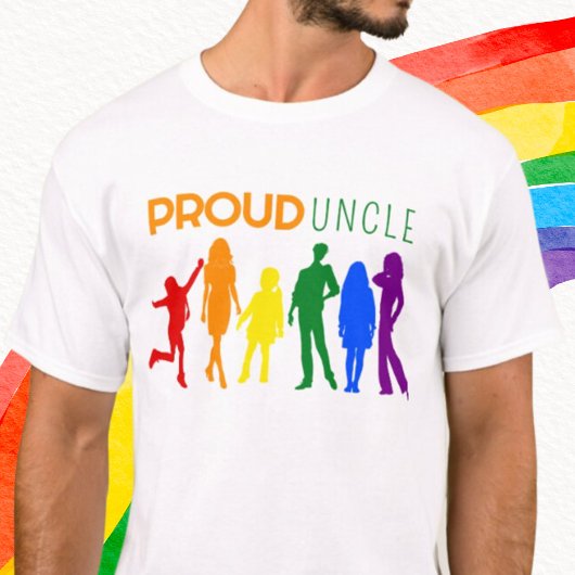 Proud UNCLE Gay Pride Silhouetten T-Shirt