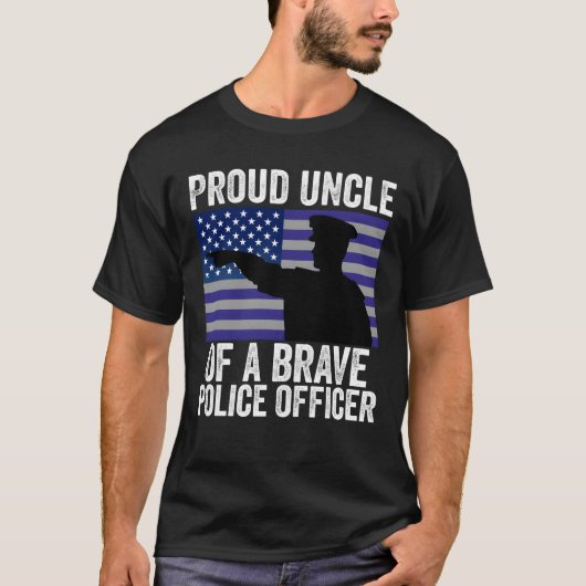 Proud Uncle of A Brave Police Officer boy T-Shirt (Vorderseite)