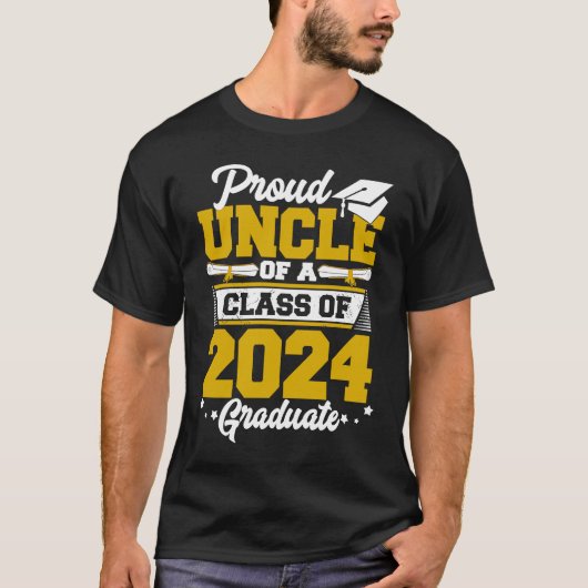 Proud Uncle of a Class of 2024 Graduate Graduation T-Shirt (Vorderseite)