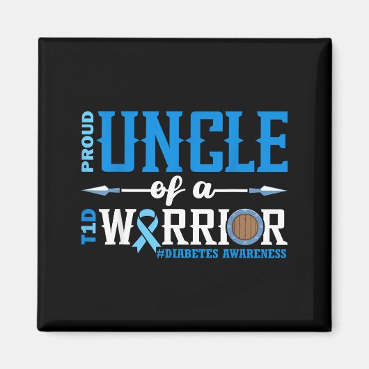 Proud Uncle Of A T1d Warrior Diabetes Awareness Ri Magnet (Vorne)