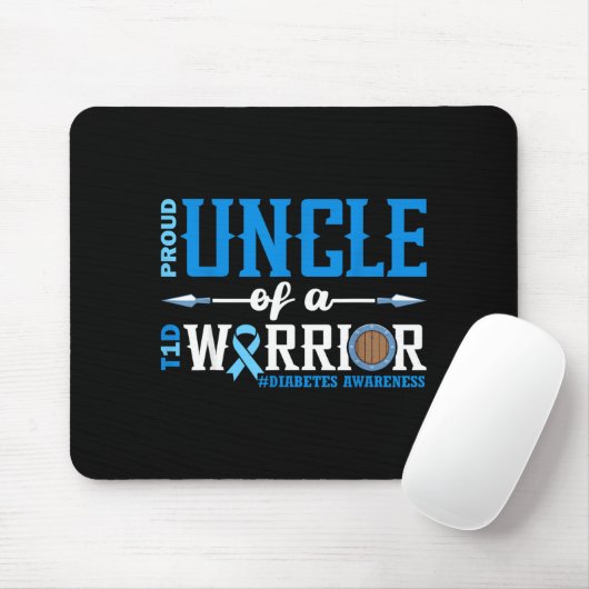 Proud Uncle Of A T1d Warrior Diabetes Awareness Ri Mousepad (Mit Mouse)
