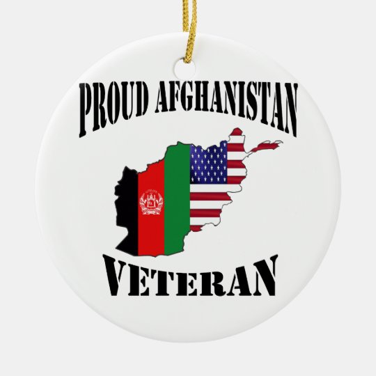 Proud US Afghanistan Veteran Rundes Keramik Ornament