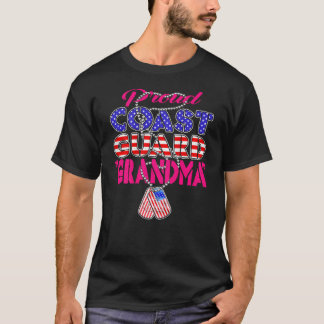 Proud US Coast Guard Oma Dog Tags Militärische Gra T-Shirt