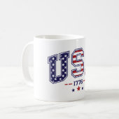 Proud USA 1776 Tasse mit Flag - Funny Novelty Gift (Vorderseite Links)