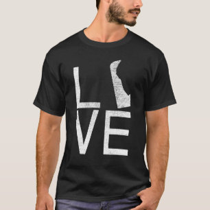 Proud Usa Fan Staat Delaware Liebe Karte Delaware T-Shirt