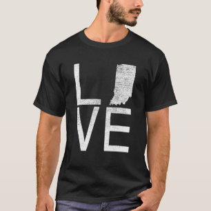 Proud Usa Fan Staat Indiana Liebe Karte Indiana T-Shirt