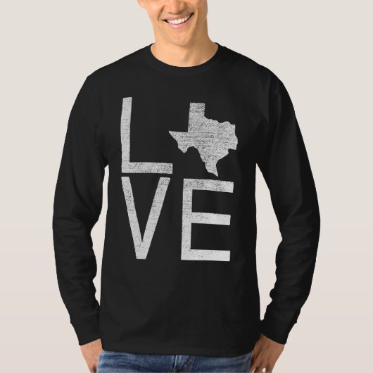 Proud Usa Fan Staat Texas Liebe Map Texas T-Shirt (Vorderseite)