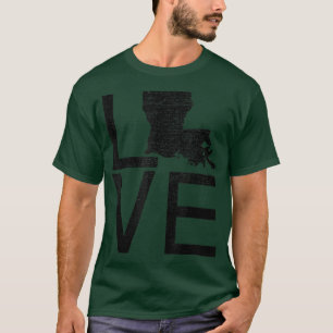 Proud USA Fan State Louisiana LIEBE Karte Louisian T-Shirt