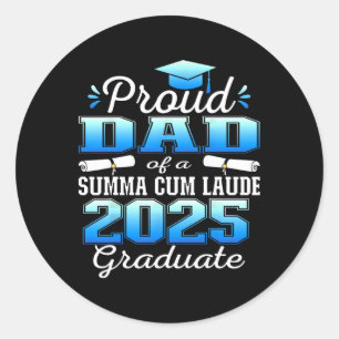 Proud Vater 2025 Summa Cum Laude Cl 2025 Graduate Runder Aufkleber
