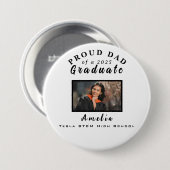 Proud Vater Abschluss 2025 Custom Foto Geschenk Button (Vorne & Hinten)