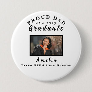 Proud Vater Abschluss 2025 Custom Foto Geschenk Button