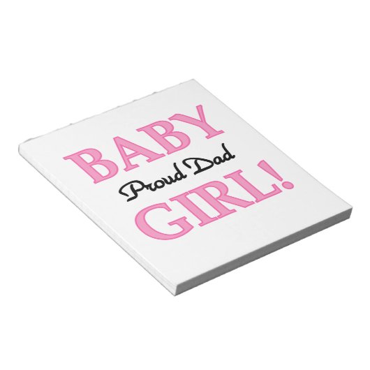 Proud Vater Baby Girl Geschenke Notizblock (angewinkelt)
