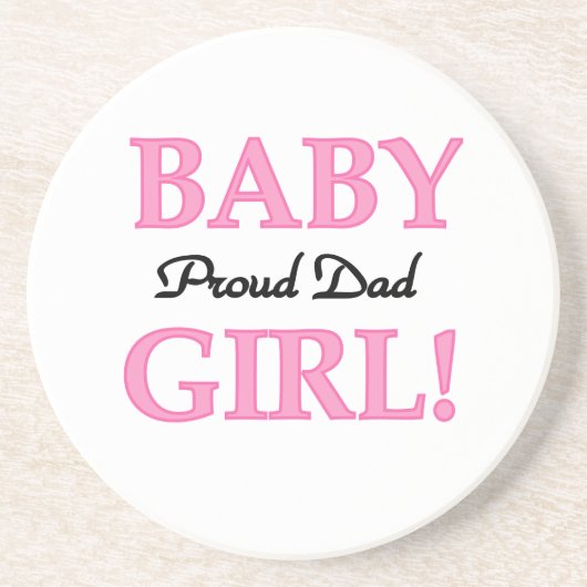 Proud Vater Baby Girl Geschenke Sandstein Untersetzer (Vorne)
