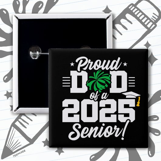 Proud Vater Cheerleader Class of 2025 Cheer Senior Button