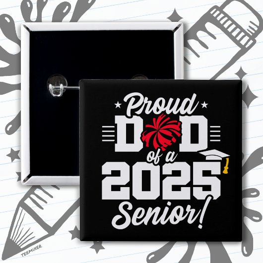 Proud Vater Cheerleader Class of 2025 Cheer Senior Button