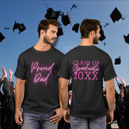Proud Vater Class of 2024 Graduate Neon Pink Scrip T-Shirt