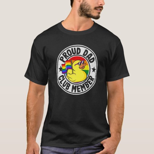 Proud Vater Club Mitglied Rubber Duck Rainbow Gay T-Shirt (Vorderseite)