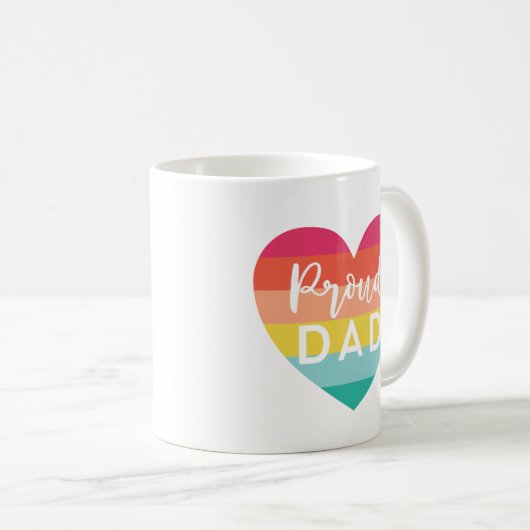 Proud Vater Gay Pride Farbenfrohe Regenbogenhaut Kaffeetasse (VorderseiteRechts)