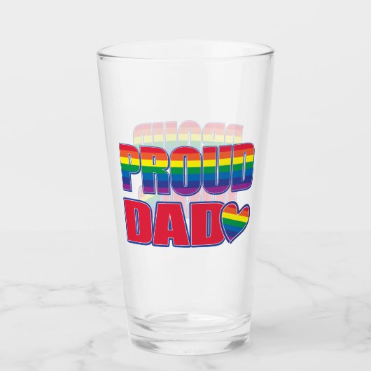 Proud Vater Gay Pride Glas (Vorderseite)