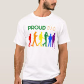 Proud VATER Gay Pride Männliche Silhouetten T-Shirt (Vorderseite)