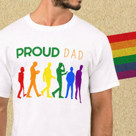 Proud VATER Gay Pride Männliche Silhouetten T-Shirt
