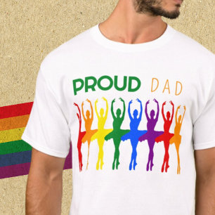 Proud VATER Gay Pride Rainbow Ballet Silhouetten T-Shirt