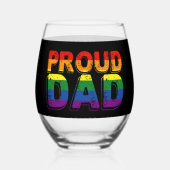 Proud Vater LGBT Parent Gay Pride Vater Weinglas Ohne Stiel (Vorderseite)