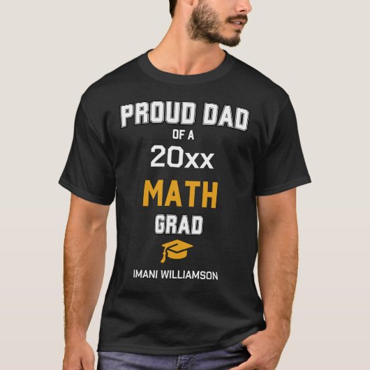 PROUD VATER MATH GRAD 2024 Individuelle Name Absch T-Shirt (Vorderseite)