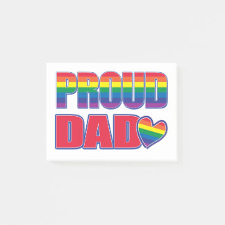 PROUD — Vater- Regenbogenflagge Post-it Klebezettel