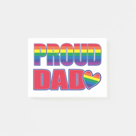 PROUD — Vater- Regenbogenflagge Post-it Klebezettel (Vorderseite)