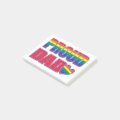 PROUD — Vater- Regenbogenflagge Post-it Klebezettel (angewinkelt)