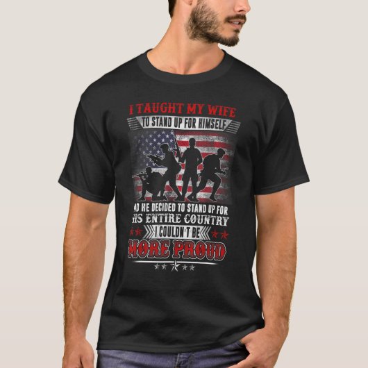 Proud Veteran Military Ich lehrte meine Ehefrau, w T-Shirt (Vorderseite)