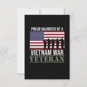 Proud Veteran Tochter Happy Veterans Day Veteran RSVP Karte (Vorderseite)