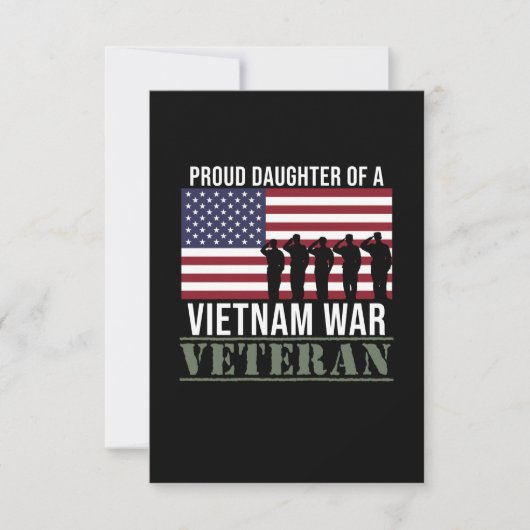 Proud Veteran Tochter Happy Veterans Day Veteran RSVP Karte (Vorderseite)