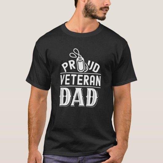 Proud Veteran Vater Daddy Papa Vatervater Redewend T-Shirt (Vorderseite)