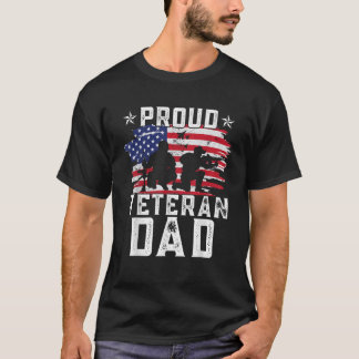 Proud Veteran Vater Veterans Day Papa Vatertag U T-Shirt