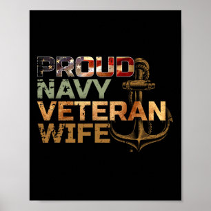 Proud Veterans Ehefrau US American Flag Patriotic Poster